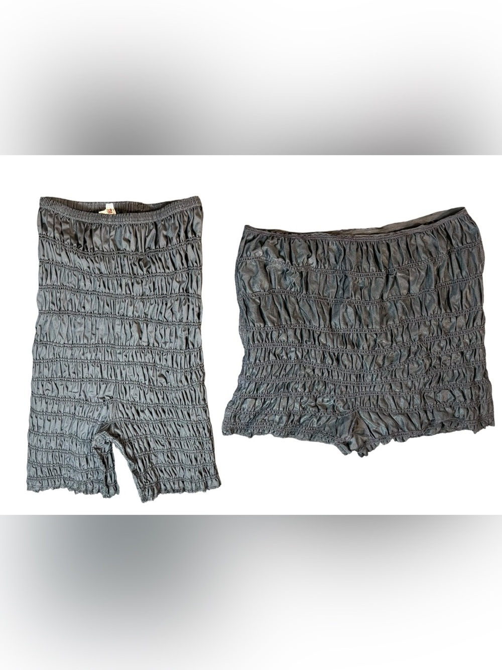 Vintage Malco Modes Black Ruched Pettipants Bloomers Medium